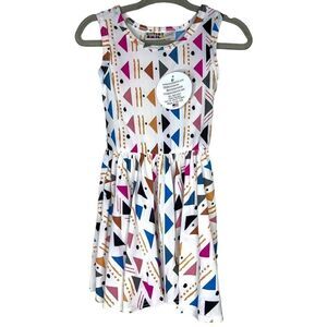 NEW Dot Dot Smile White Multicolor Geometric Tank Dress 12-24M